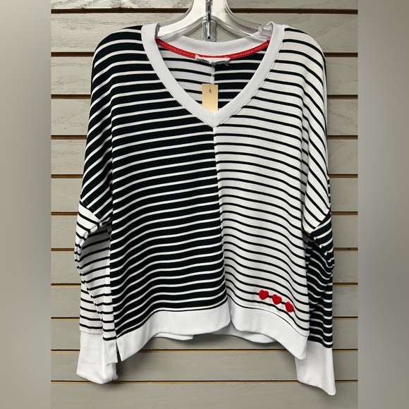 Jane and Delancey Tops - Jane and Delancey Black and White Striped Top